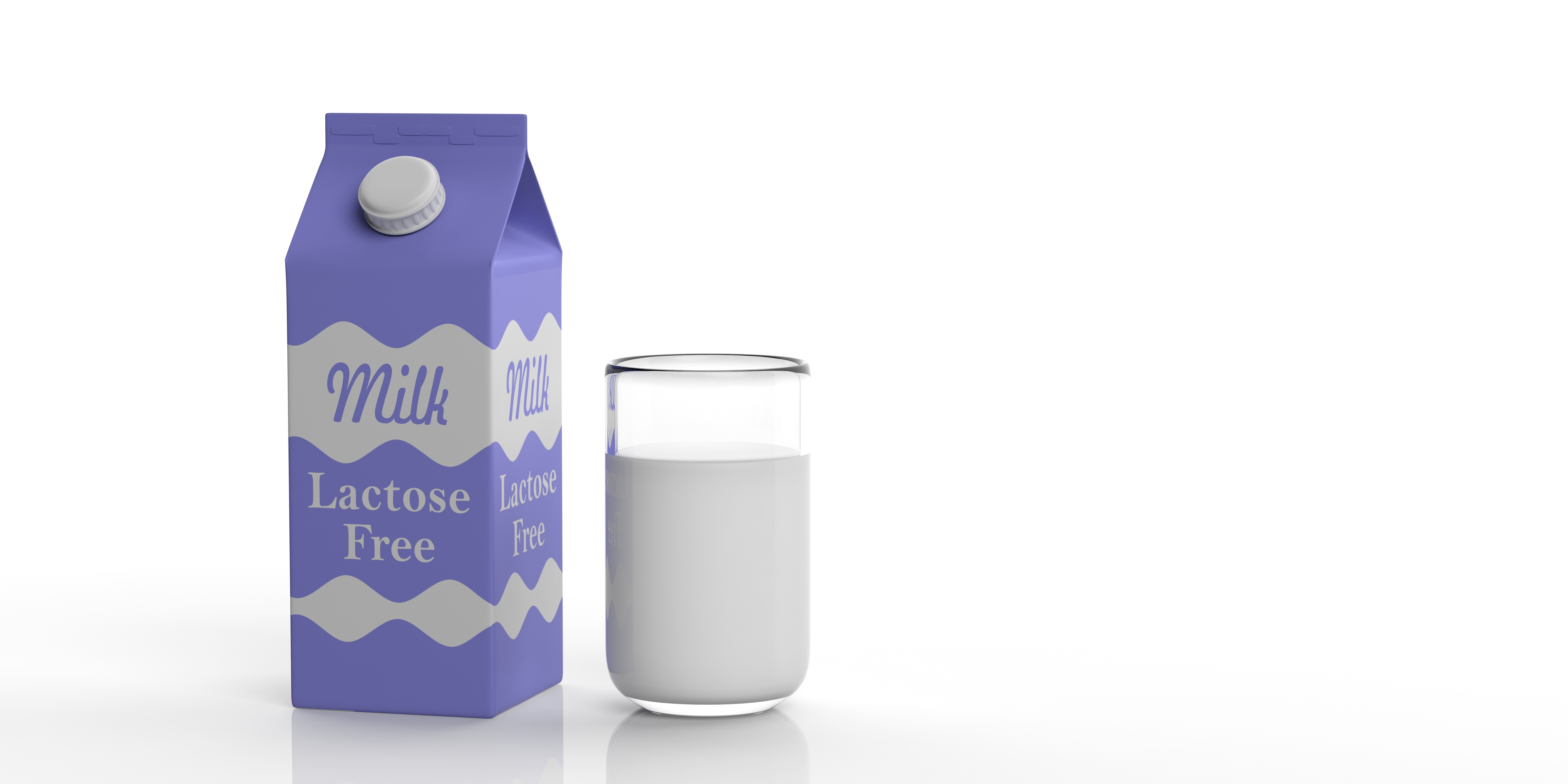 Glass of lactose free milk
