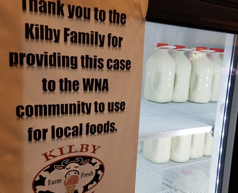 Fridge of milk courtesy of the Kilby Family