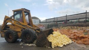 butter in a pile ready for the digester