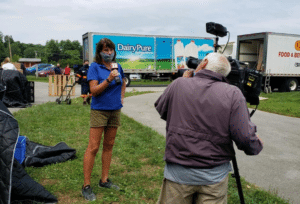 Dairy Farmers Speak Up for Dairy in Media Interviews at Milk Distribution Events