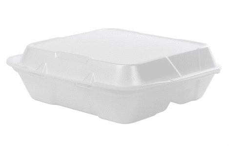 White foam food container