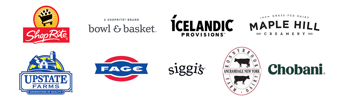 Local dairy brand logos