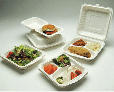 White fiber food containers