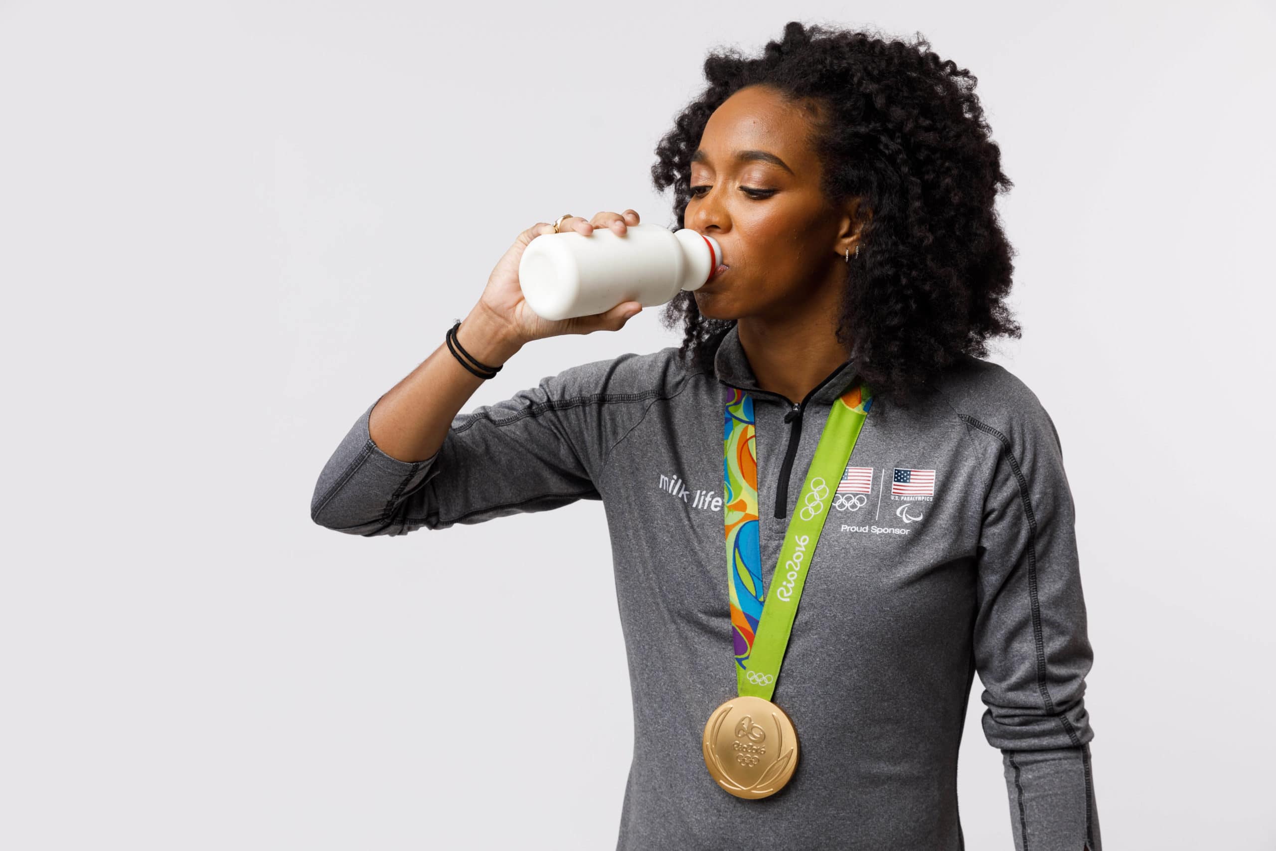 U.S. Olympian English Gardner Drinks Milk